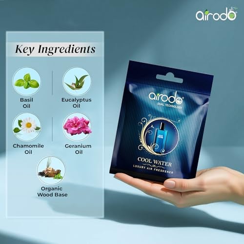 Airodo Cool Water Luxury Gel Air Freshener with Dual Technology For Living Room, Office, Car, Bathroom | Lasts up to 30 days | Easy to Use, Non-Spill & Long-Lasting | 10g (Pack of 4) - Image 5