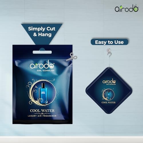 Airodo Cool Water Luxury Gel Air Freshener with Dual Technology For Living Room, Office, Car, Bathroom | Lasts up to 30 days | Easy to Use, Non-Spill & Long-Lasting | 10g (Pack of 4) - Image 2