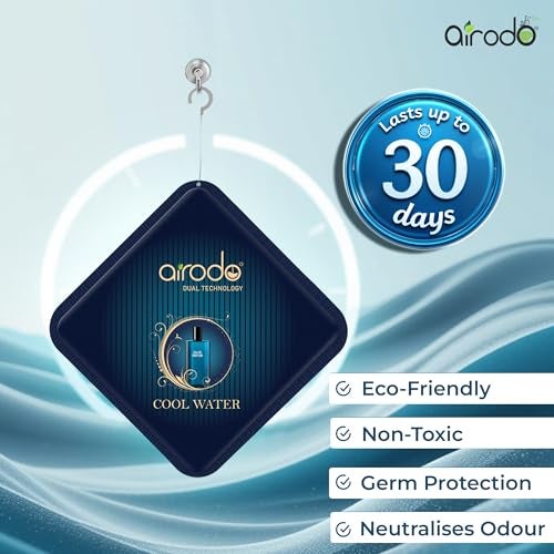 Airodo Cool Water Luxury Gel Air Freshener with Dual Technology For Living Room, Office, Car, Bathroom | Lasts up to 30 days | Easy to Use, Non-Spill & Long-Lasting | 10g (Pack of 4) - Image 4