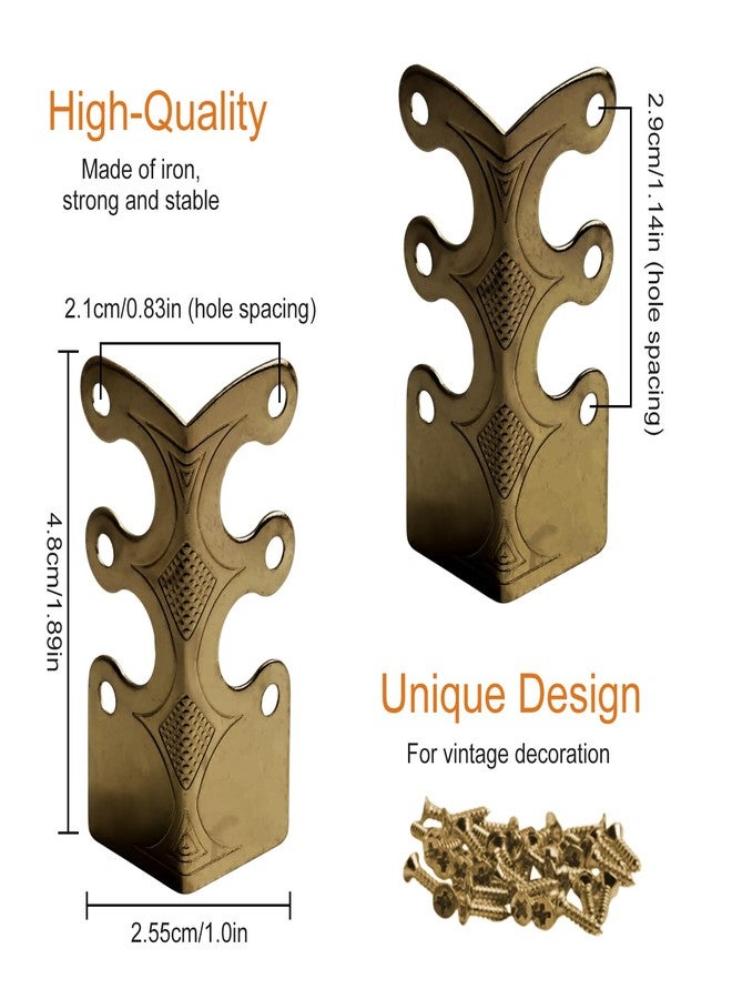 CRIDENG 6Pcs Baseboard Corner Protectors for Furniture, Rustic Vintage Metal Corner Guard, Decorative Baseboard Shield, Brass Skirting Board Protection, Antique Bronze Furniture Edge Protector (Bronze) - Image 4