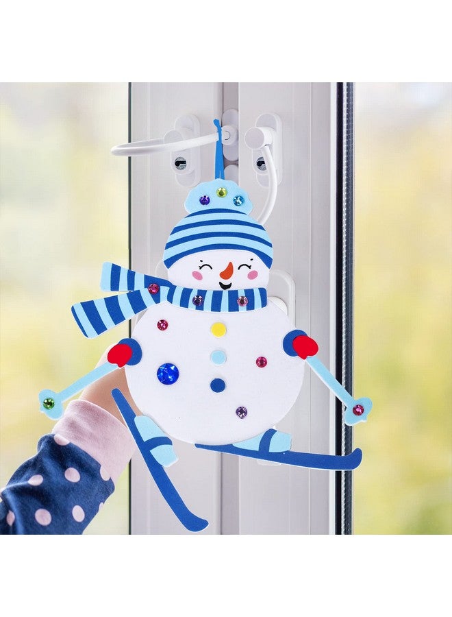 Winlyn 24 Sets Christmas Craft Kits Winter Crafts DIY Christmas Snowman Ornaments Decorations Art Sets Snowman Christmas Foam Stickers Arts and Crafts for Kids Holiday Art Project Classroom Activities - Image 4