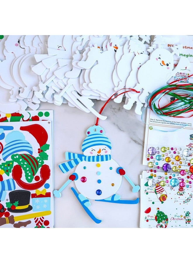 Winlyn 24 Sets Christmas Craft Kits Winter Crafts DIY Christmas Snowman Ornaments Decorations Art Sets Snowman Christmas Foam Stickers Arts and Crafts for Kids Holiday Art Project Classroom Activities - Image 5