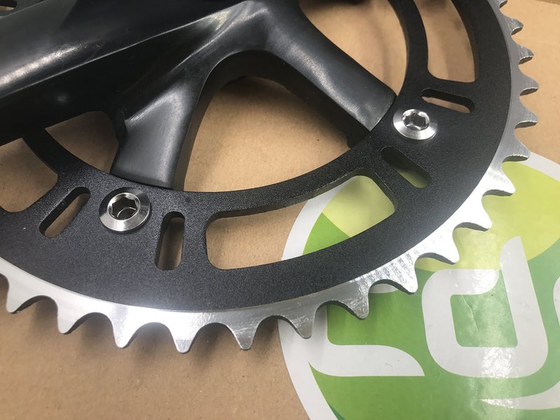 CDHPOWER Crankset 46T 170mm Single Speed Crankarms 130 BCD for Mountain Road Bike Fixed Gear Bicycle (Square Taper, Black) (46T, Sprocket) - Image 5