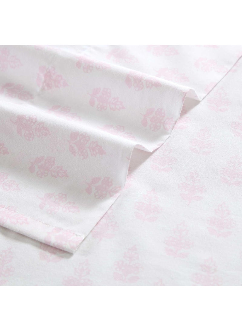 Laura Ashley - Twin Sheets  Lightweight & Breathable Cotton Percale Bedding Set with Matching Sham(s)  Oeko-Tex Certified (Francesca Pink  Twin)