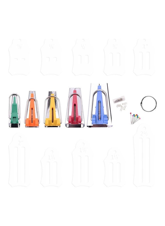 NIBEMINENT Double Fabric Fold Bias Tape Maker Kit Practical DIY Ribbon Making Sewing Tool Clear 10 x 5 1.2cm - Image 1