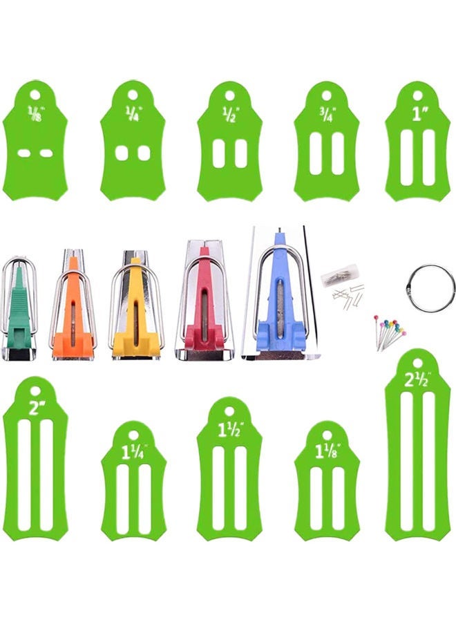 NIBEMINENT Double Fabric Fold Bias Tape Maker Kit Practical DIY Ribbon Making Sewing Tool Clear 10 x 5 1.2cm - Image 2