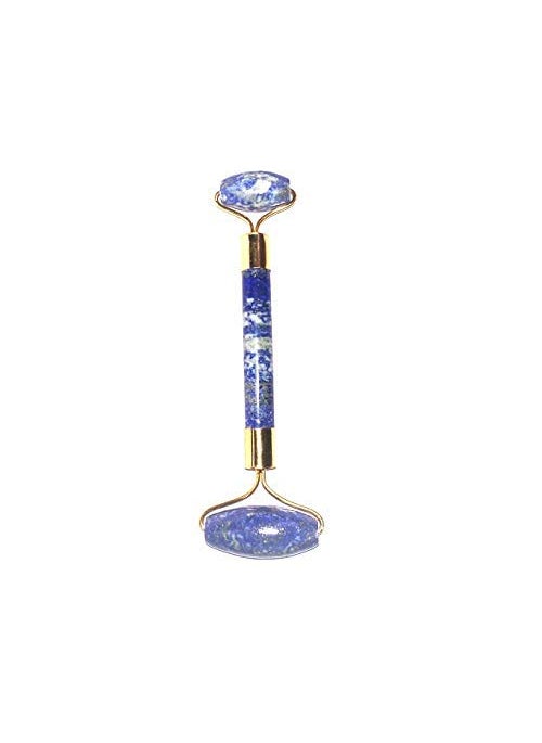 KESAR ZEMS KESAR ZEMS Natural Stone Sodalite Face Massage Roller Stone for Skin Care 15 x 6 x 2 Cm Blue  - Image 1