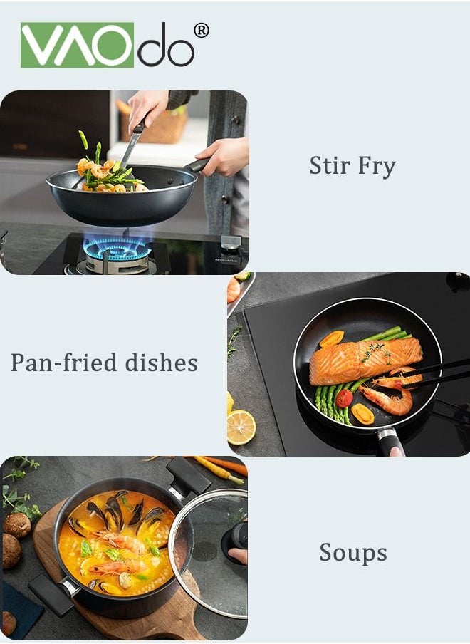 VAOdo 13PCS Cookware Set Non Stick Pan Set Frying Pan Soup Pan with Spatula Set  - Image 3