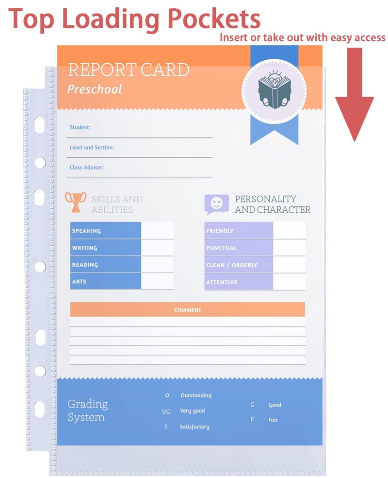 WITHYU 40 Pack 80 Pockets 5.5x8.5” Sheet Protector Sleeves for 6 Ring A5 Binder, A5 Mini 3 Ring Binder, Ultra-Clear Playbill Holder Sleeves, Double-Sided, Top Loading Sheet Protector for Paper Report - Image 5