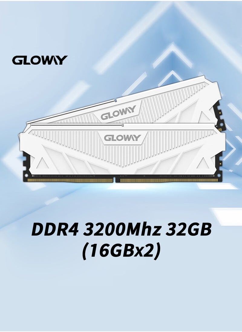 غلوواي - GLOway DDR4 RAM 32GB Kit (2x16GB) 3200 ميغاهرتز CL16-20-40 1.35V، ذاكرة سطح المكتب، يدعم إنتل XMP 2.0، متوافقة مع منصات إنتل و AMD. - Image 1