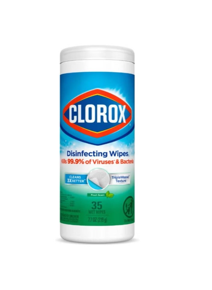كلوركس مناديل مبللة معقمة برائحة منعشة متعددة الأسطح خالية من المبيضات 35 منديل - Image 1