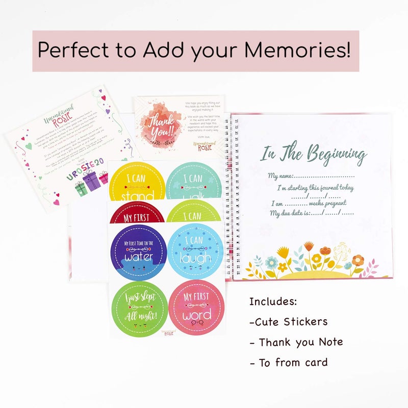 Unconditional rosie My Pregnancy Journal and Baby Memory Book with Stickers - Baby Scrapbook and Photo Album - Perfect Pregnancy Gifts for First Time Moms - Pregnancy Journal Memory Book - Image 2