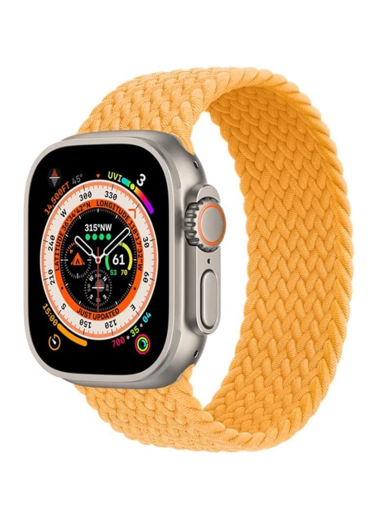 Generic - for Apple Watch Band 42mm/44mm/45mm Strap, Braided Solo Loop Replacement Band Wristband for Watch Ultra/Ultra 2, Series 9/8/7/6/SE/5/4/3/2/1 (42mm/44mm/45mm- large yellow) - Image 1