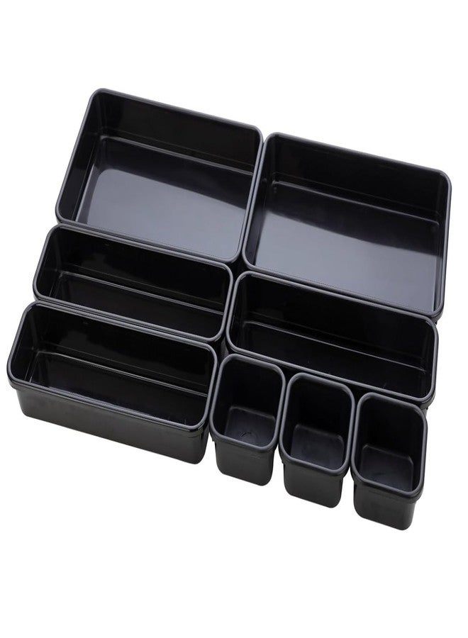 DIKPUL GROUP Drawer Organizer 8pcs Set, Interlocking Cutlery Drawer Organizer, Divider Tray, Plastic Separator Tray for Flatware, Cutlery, Cosmetic, Jellewery, Household, Kitchen & Office - Image 1