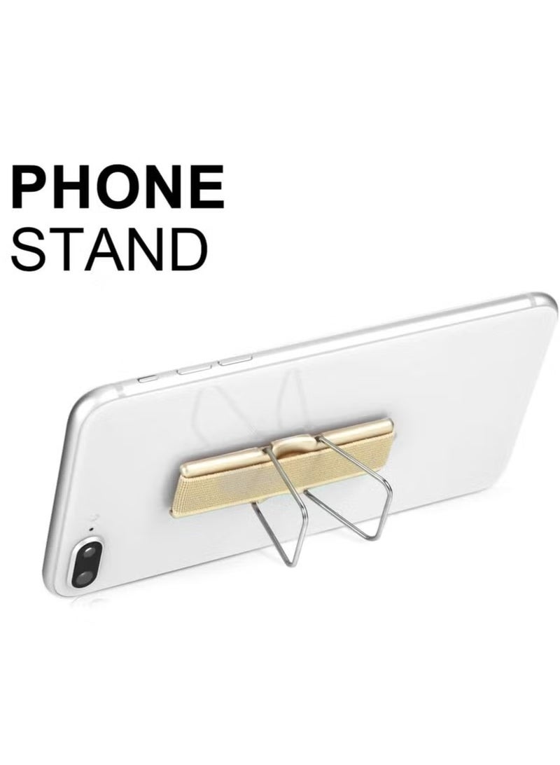 vesus 4 Pieces Finger Strap Phone Holder Elastic Finger Holder Cell Phone Grip Holder Finger Strap with Stand for Smartphones, Small Tablets - Image 2