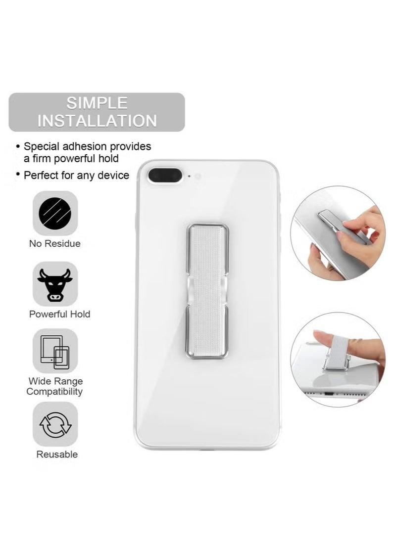 vesus 4 Pieces Finger Strap Phone Holder Elastic Finger Holder Cell Phone Grip Holder Finger Strap with Stand for Smartphones, Small Tablets - Image 3