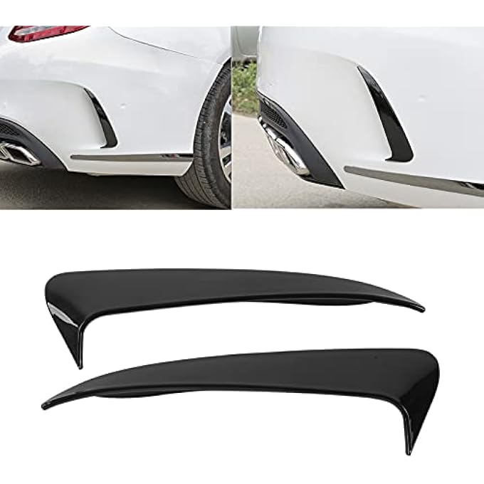 Phefop 2PCS Rear Bumper Vent Spoilers, Rear Bumper Air Vent Covers Lower Side Air Vent Covers with Canard Ventilation for W205 2015+ Model Car Enthusiasts Tuning Lovers - Image 2