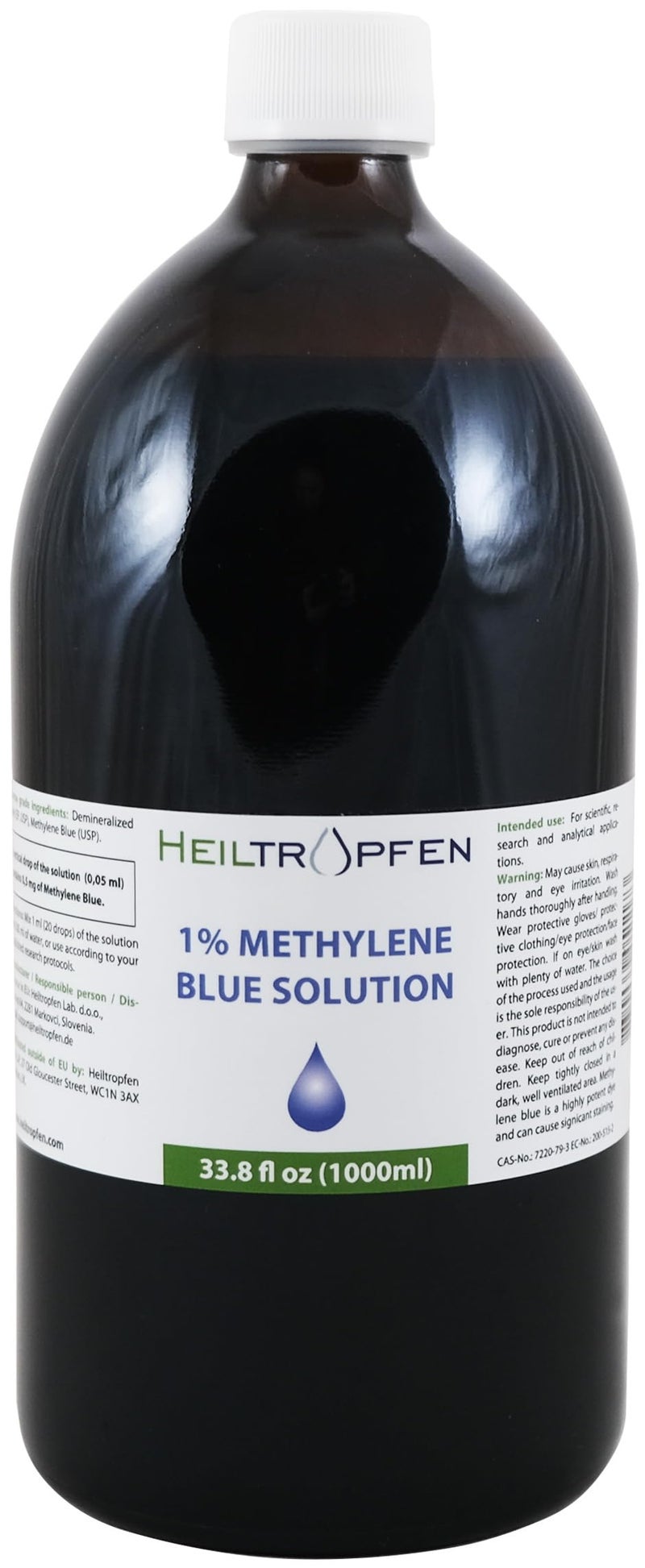 Heiltropfen Methylene Blue 1 Solution 338 Fl Oz 1000 ml Ultra High Purity USP Pharma Grade Ingredients ThirdParty Tested Formaldehyde Free Glass Bottle Heiltropfen - Image 2