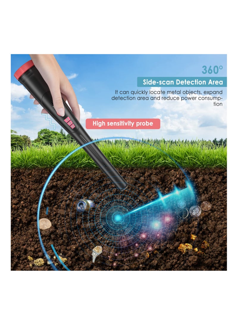 Metal Detector Pinpointer, SYOSI Lightweight Pinpointer Metal Detectors with 360°Detect Probe Buzzer Vibration, High Sensitivity Kids Metal Detector for Locating Gold Coin Treasure Hunting - Image 3