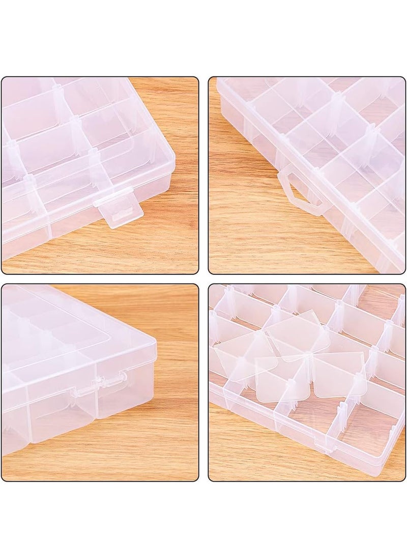 DarkShri DarkShri 36 Grids Clear Plastic Jewelry Box Organizer Storage Container with Removable Dividers 5544  - Image 3