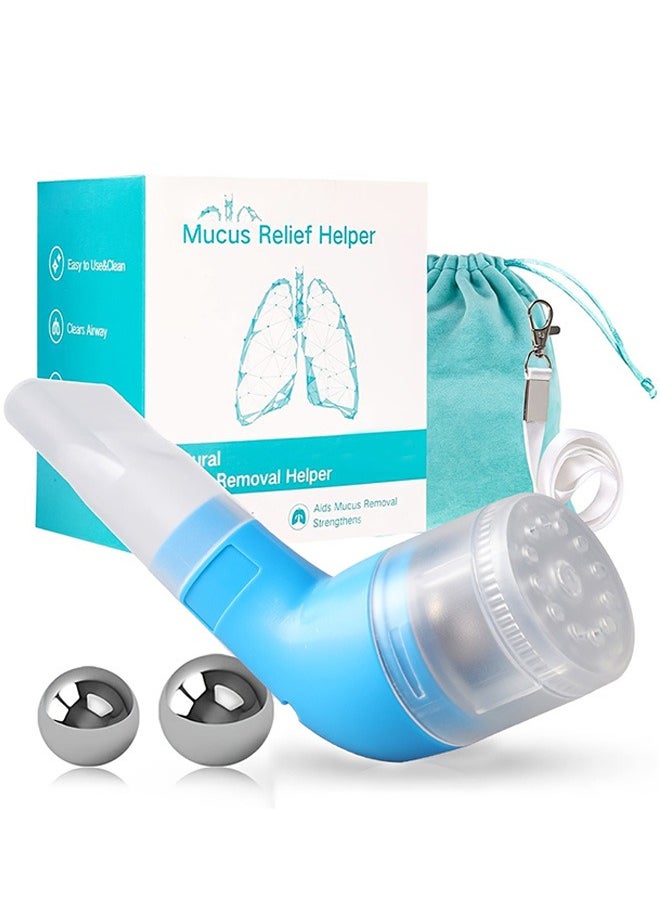 XiuWoo Respiratory muscle training, Breathing Exercise Device for Lungs, with 2 Balls, Suit for Lung Rehabilitation Clients and Lung Exerciser, blue  - Image 1