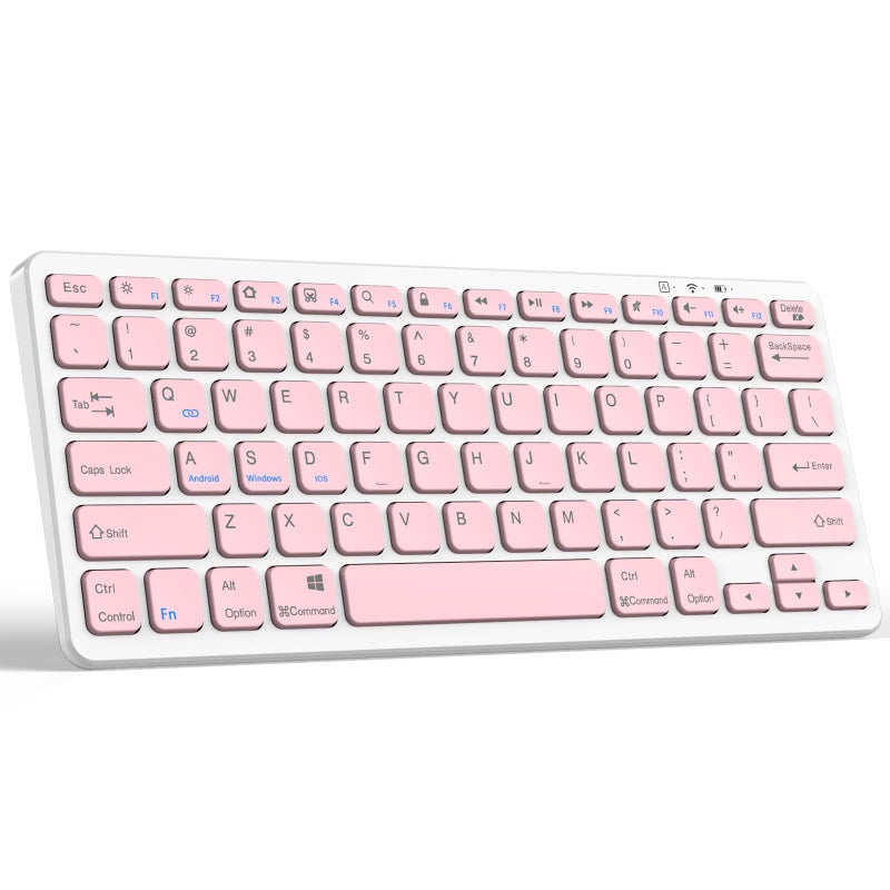 TaIYanG Bluetooth Keyboard for iPad Wireless Keyboard Compatible with iPad 10th/10.2(9th/8th/7th Generation), Air 5th/4th, Pro 11/12.9, 9.7, Mini and All Bluetooth Devices (Light Pink) - Image 1