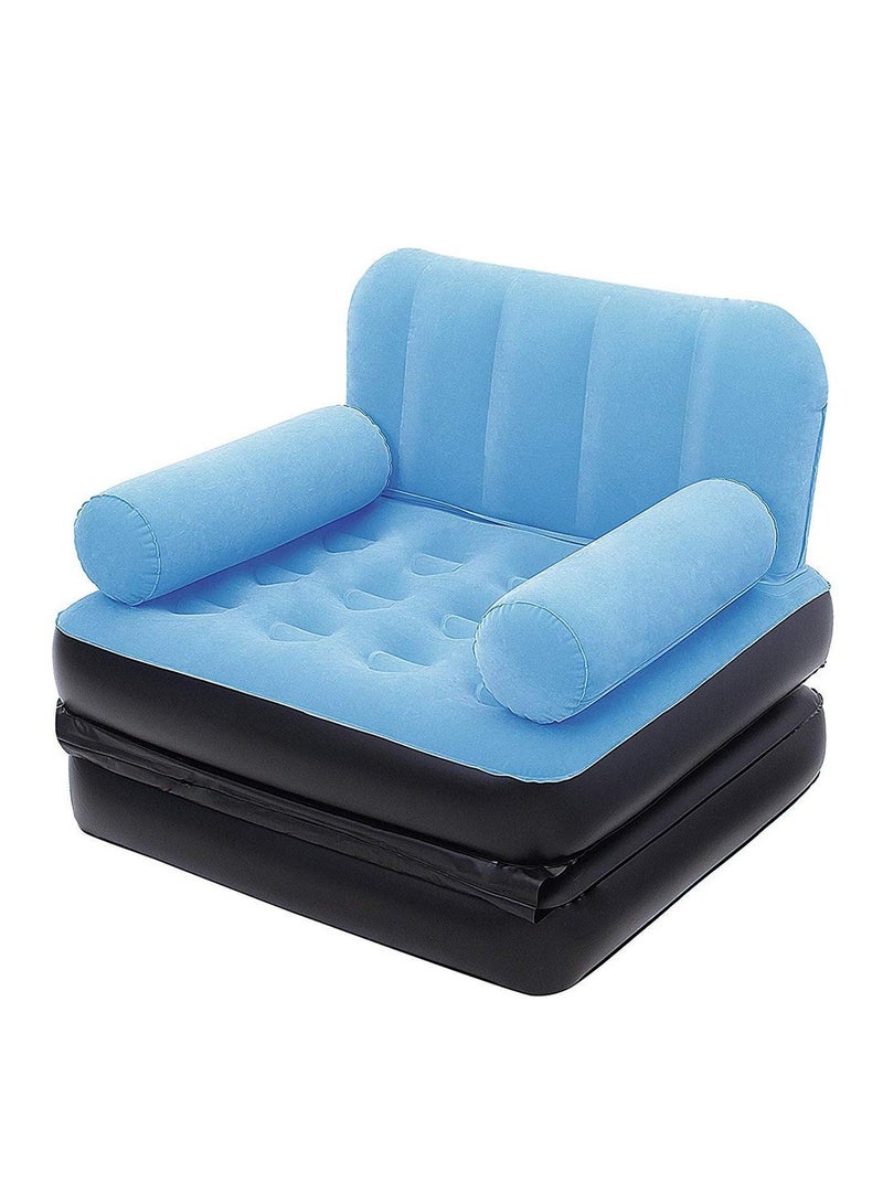 Inflatable Sofa Multifunction Inflatable Sofa Bed Inflatable Lounger Air Chair Sofa Bed Inflatable Leisure Sofa Chair, Soft and Comfortable, Foldable Design, for Indoor Outdoor Use (Blue) - Image 1