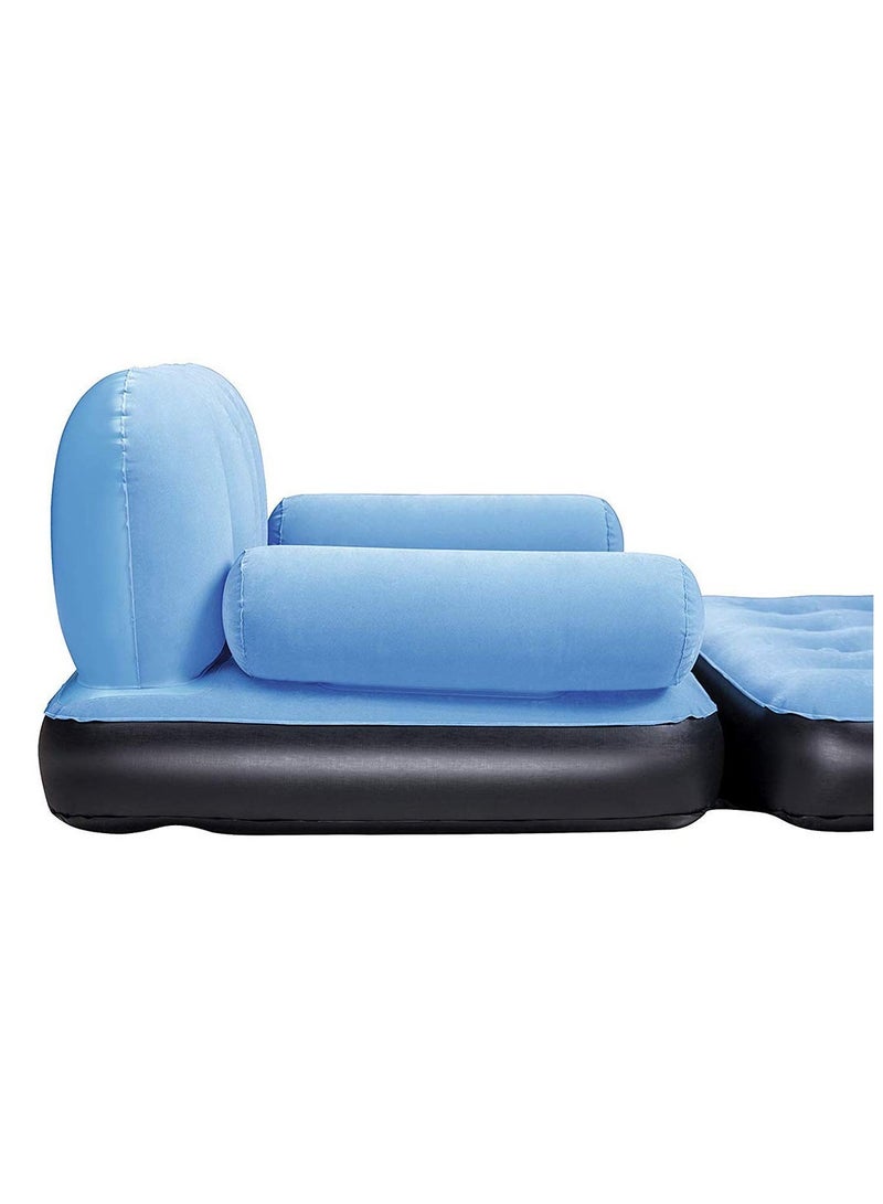 Inflatable Sofa Multifunction Inflatable Sofa Bed Inflatable Lounger Air Chair Sofa Bed Inflatable Leisure Sofa Chair, Soft and Comfortable, Foldable Design, for Indoor Outdoor Use (Blue) - Image 3