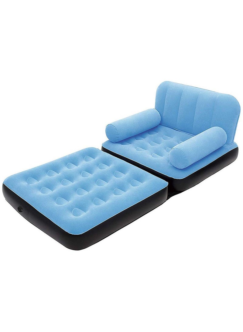 Inflatable Sofa Multifunction Inflatable Sofa Bed Inflatable Lounger Air Chair Sofa Bed Inflatable Leisure Sofa Chair, Soft and Comfortable, Foldable Design, for Indoor Outdoor Use (Blue) - Image 2
