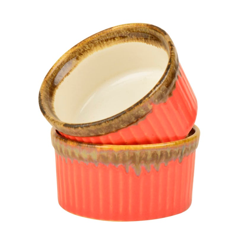 StyleMyWay Studio Pottery Ceramic Dinner/Dessert Serving Bowls (Set of 2, Pink, 150 ml Each) | Dip Bowls | Chutney Bowls - Image 3