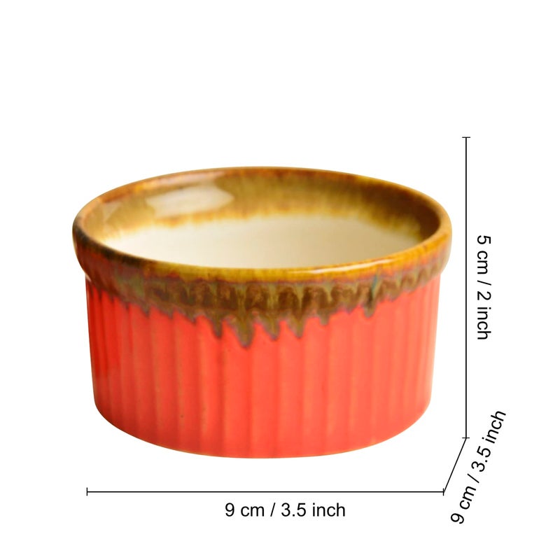 StyleMyWay Studio Pottery Ceramic Dinner/Dessert Serving Bowls (Set of 2, Pink, 150 ml Each) | Dip Bowls | Chutney Bowls - Image 4