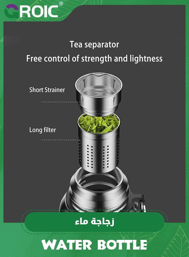 GROIC زجاجة مياه ذكية مع حافظة واقية، كوب ترمس لعرض درجة الحرارة LED سعة 1200 مل، كوب سفر من الفولاذ المقاوم للصدأ، زجاجة ترمس مزدوجة الجدار من الفولاذ المقاوم للصدأ بفم واسع - Image 3