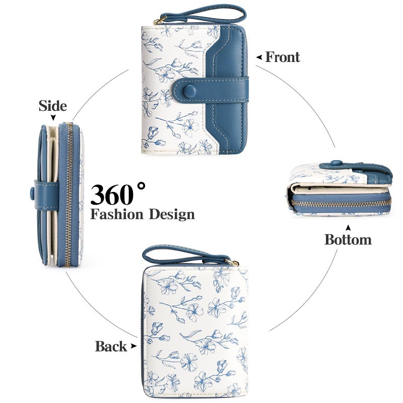 GAEKEAO Small Wallet for Women Leather RFID Blocking Bifold Zipper Pocket Credit Card Holder Purse Wallets with ID Window - Image 4
