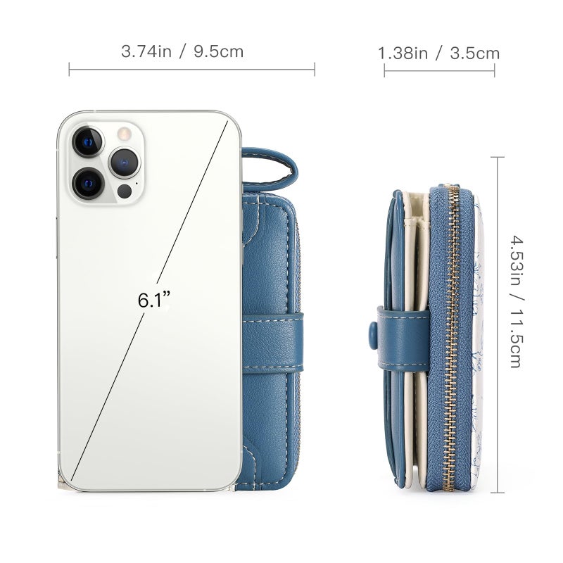 GAEKEAO Small Wallet for Women Leather RFID Blocking Bifold Zipper Pocket Credit Card Holder Purse Wallets with ID Window - Image 3