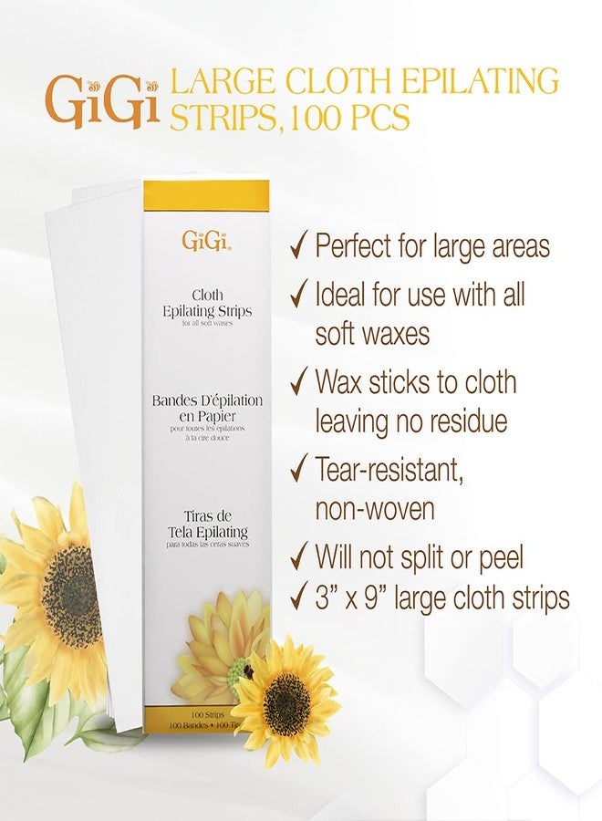 GiGi Wax Strips Non Woven for Hair Removal - Large Cloth Waxing for Arms, Legs, Chest, and Bikini Line, 100 Strips - Image 2