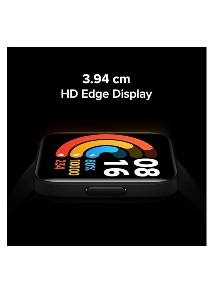 Redmi Watch 2 Lite - Multi-System Standalone GPS, 3.94 cm Large HD Edge Display, Continuous SpO2, Stress & Sleep Monitoring, 24x7 HR, 5ATM, 120+ Watch Faces, 100+ Sports Modes, Women’s Health, Black