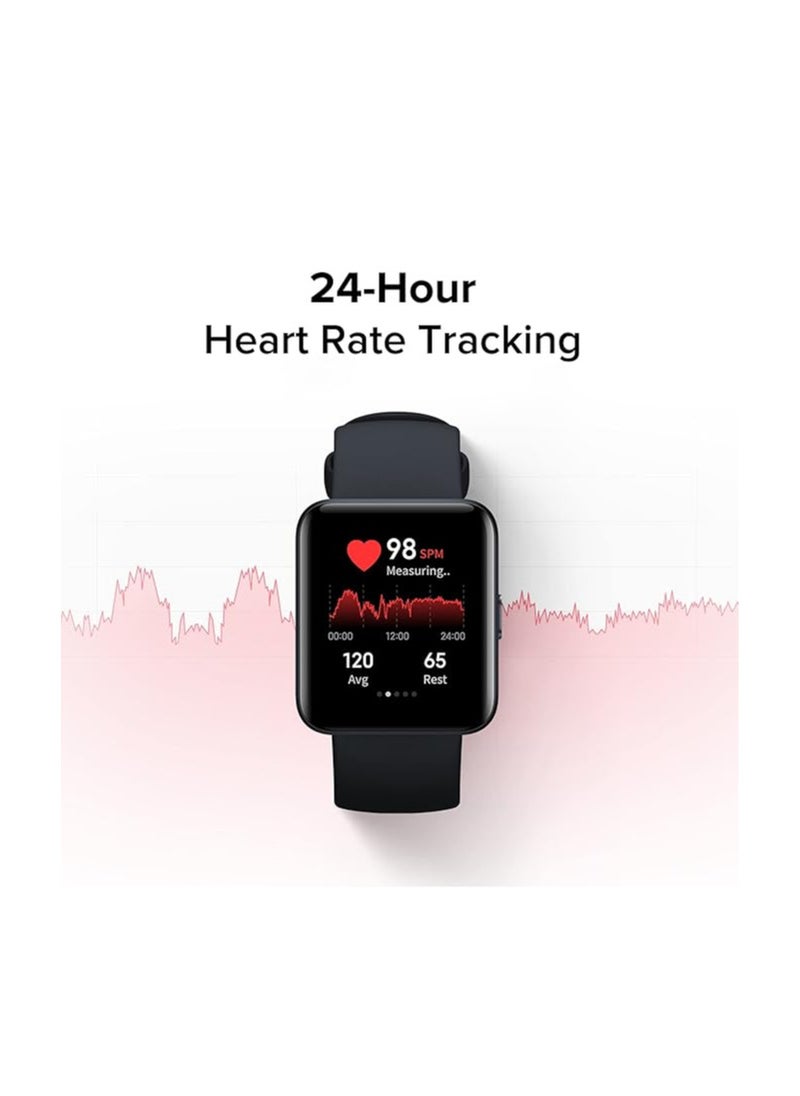 Redmi Watch 2 Lite - Multi-System Standalone GPS, 3.94 cm Large HD Edge Display, Continuous SpO2, Stress & Sleep Monitoring, 24x7 HR, 5ATM, 120+ Watch Faces, 100+ Sports Modes, Women’s Health, Black