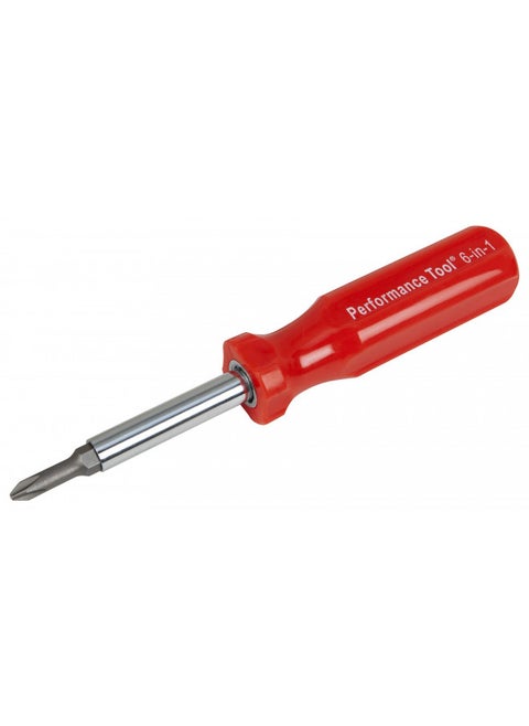 Performance Tool W975 6-in-1 Quick Change Screwdriver With Hex Torque Handle, Chrome Vanadium Steel