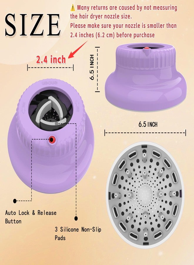 LIGOLIG Hair Difuser Attachment Universal Diffuser Hair Dryer for 1.4-inch to 2.4-inch Blow Dryer, Hair Diffuser for Curly Hair and Natural Wavy Hair (Purple) - Image 3