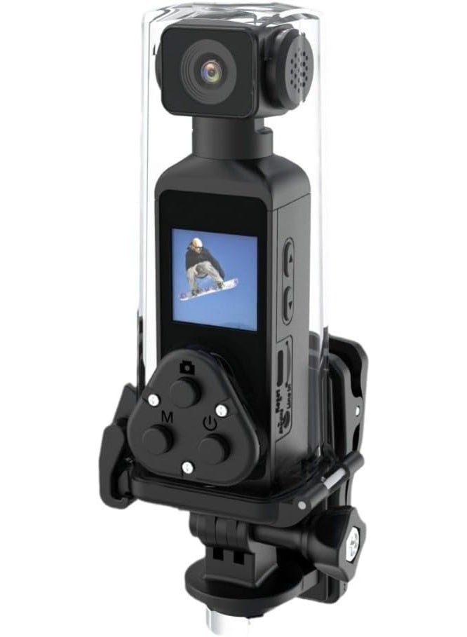 Beauenty Handheld 5K Video Camera Camcorder, UHD 5K 30fps WiFi Pocket Digital Camera, 6-Axis Gyroscope Vlogging Camera with 1.33-inch Screen, 270° Rotable Lens, Mic Included, IP8 Water Proof, for Photography - Image 1