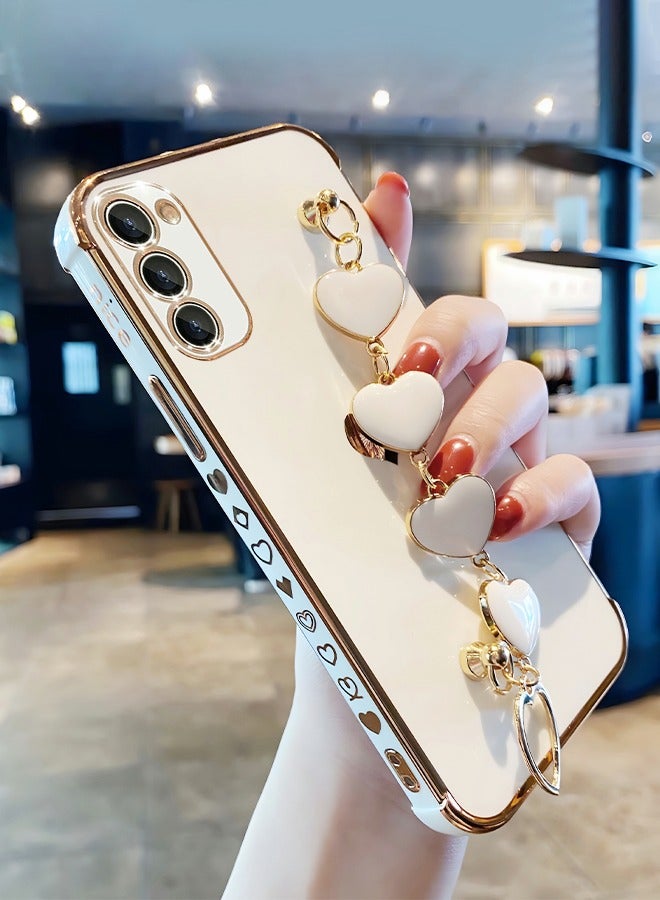 GROIC Phone Case For Samsung Galaxy S23 Plus 6.6 Inch, Love Wrist Bracelet Cute Girl Phone Cover Soft Cushioning Silicone Shockproof Band Phone Shell For Galaxy S23+ 6.6 Inch White  - Image 3