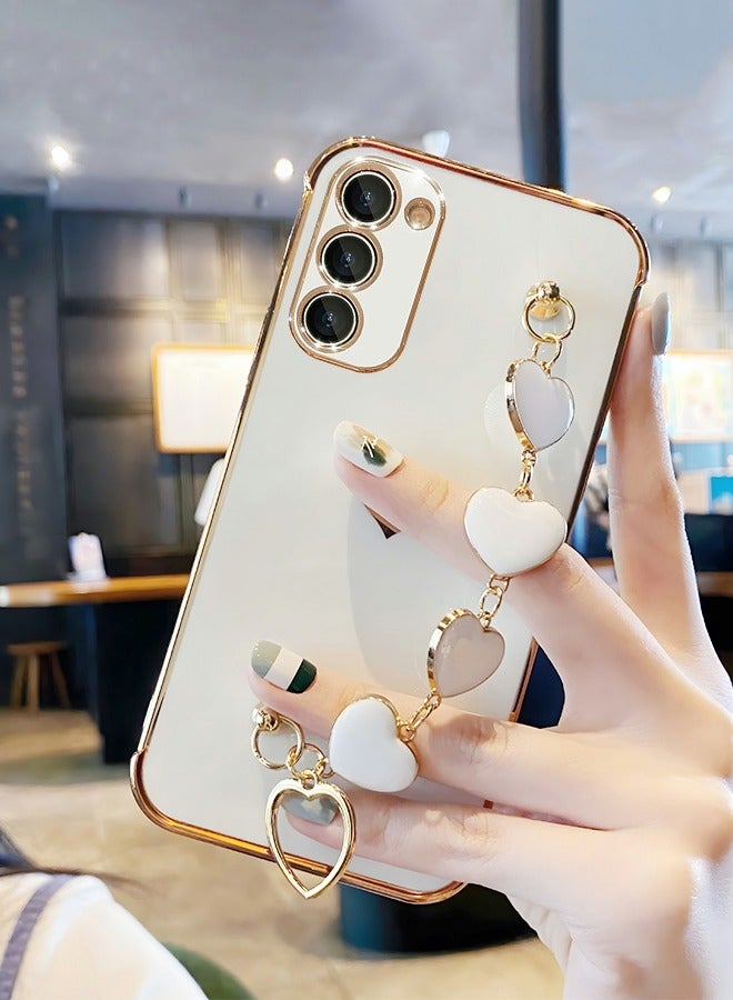 GROIC Phone Case For Samsung Galaxy S23 Plus 6.6 Inch, Love Wrist Bracelet Cute Girl Phone Cover Soft Cushioning Silicone Shockproof Band Phone Shell For Galaxy S23+ 6.6 Inch White  - Image 4