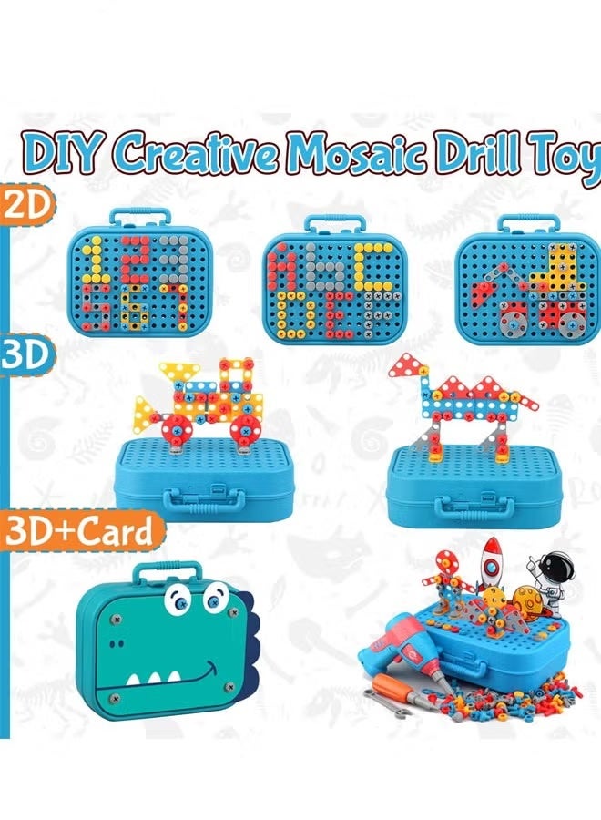 Berma Baby Design and Drill Toy for Boys Age 4-8, 351pc Kids Dinosaur Toy Electric Drill with Toolbox for Boys 4 5 6 7 8 Years Old, Creative Engineering Building Toy, Boys Brithdaty for Age 6-12 - Image 3
