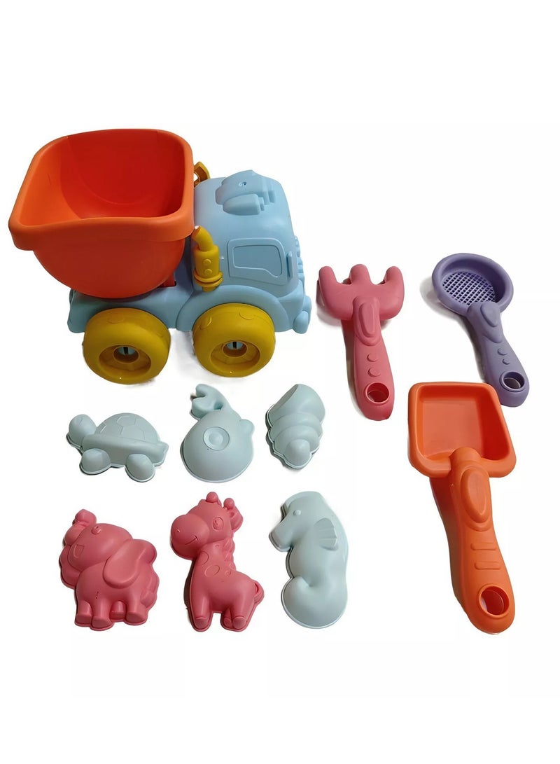 FUN MOMENT Kids Beach Sand Play Set with Truck and Sand Molds - 8 Pieces - Image 1