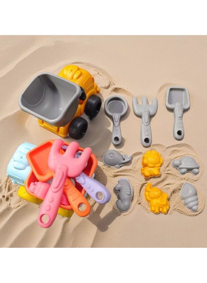 FUN MOMENT Kids Beach Sand Play Set with Truck and Sand Molds - 8 Pieces - Image 5