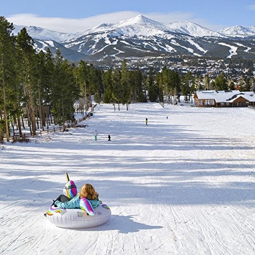 GoFloats Winter Snow Tube - Inflatable Sled for Kids and Adults (Choose from Unicorn, Disney's Frozen, Ice Dragon, Polar Bear, Penguin, Flamingo) - Image 3