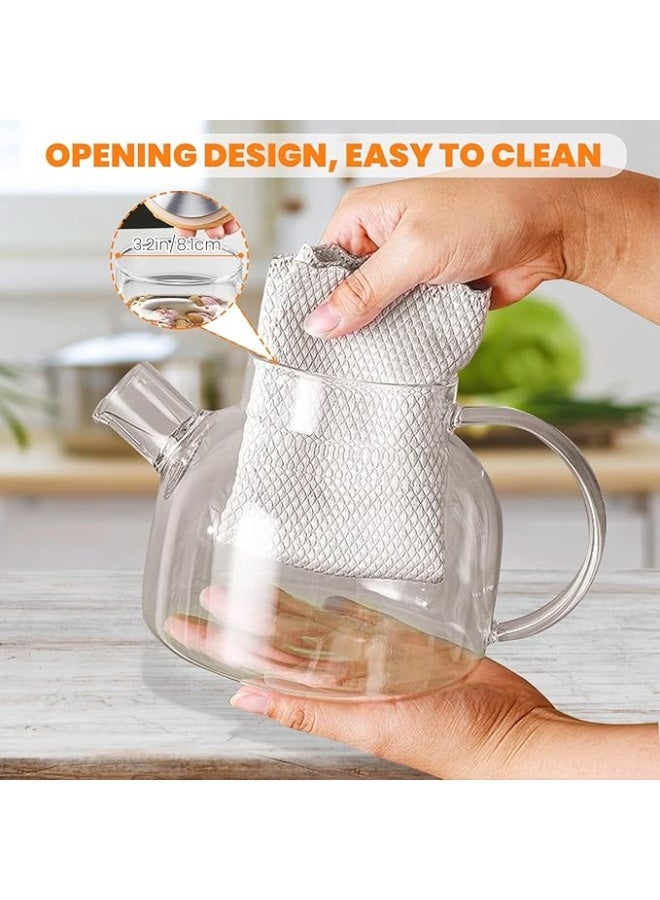 Spaceshoop Glass Water Jug, 1 Litre, Heat Resistant Water Jug with Wooden lid, Large Handle, Transparent, 1000 ml - Image 4