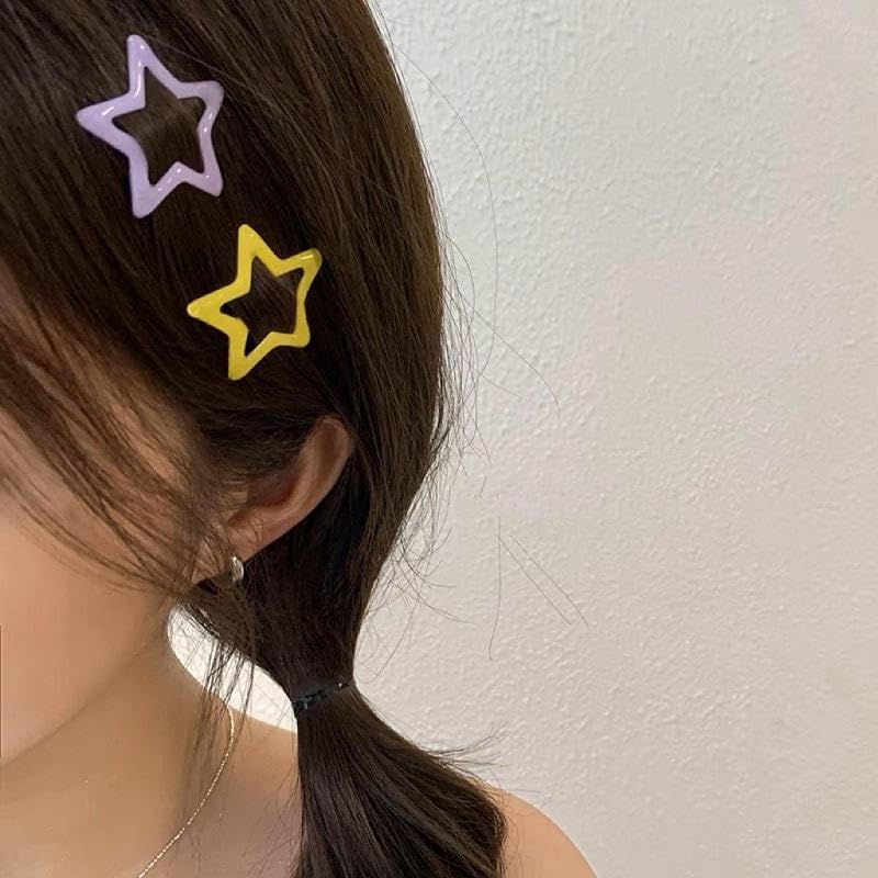 LuxeLocks set of 60 piece Star Hair Clips for Girls, star tic tac clips for girls, Multicolour, Plastic Tic Tac Pins for girls - Image 5
