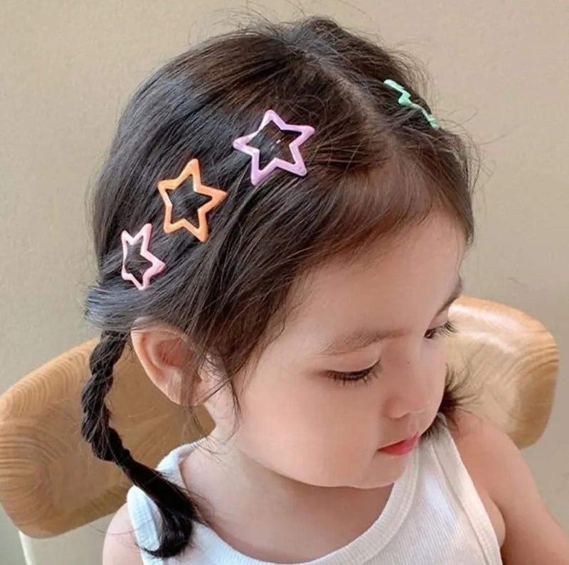 LuxeLocks set of 60 piece Star Hair Clips for Girls, star tic tac clips for girls, Multicolour, Plastic Tic Tac Pins for girls - Image 2