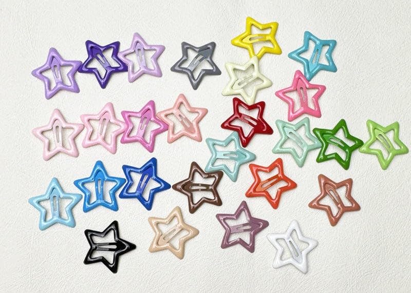 LuxeLocks set of 60 piece Star Hair Clips for Girls, star tic tac clips for girls, Multicolour, Plastic Tic Tac Pins for girls - Image 3